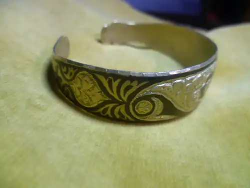 First Russian bangle silver 875, from Murmansk, Niello Tula pattern open Ø inside 6.4 out of the 1950 years