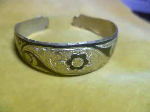 First Russian bangle silver 875, from Murmansk, Niello Tula pattern open Ø inside 6.4 out of the 1950 years