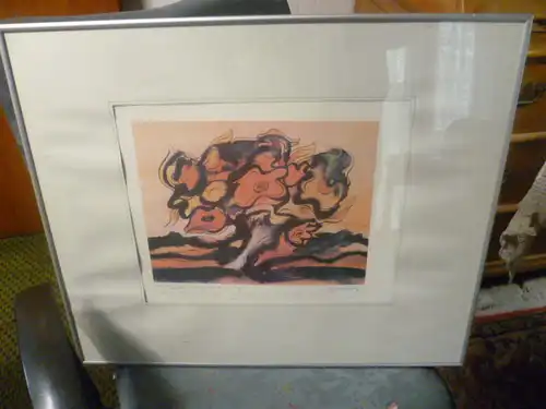 Jul. Schönfel ? Lithographie hier "Lebensbaum"Blatt 32 von 300 signiert und betitelt! Maße im Galerierahmen:56 cm X 50 cm