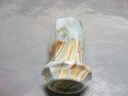 Art glass mug marbled opal glass with melts from the Art Nouveau or the Biedermeier period showcases state Height: 11.5cm