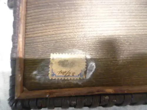 Art Deko Tablett aus Chinesischer Kolonie um 1920-35 Jahre , verso altes Inventaretikett  Maße gerahmt: 40 cm x 24 cm