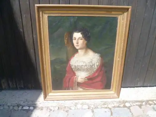 Veith Franz Michael 1799-1846 "Adeliges Damenportrait ,Pauline Bonaparte ?? 1842 " sign Originaler klassizistischer Rahmen ; 80 cm x 92 cm Gemälde: 63cm X 75 cm