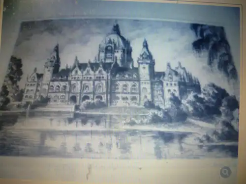 Hannover neues Rathaus" Rad. Fritzmann Hugo 1870-? um 1920 Hier eine Radierung " Hannover neues Rathaus