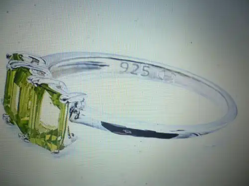 925 Silber Ringe,massiv gearbeitete Ringschiene, Besetzt mit 3 x facettiertem Peridot Vintage aus Pforzheim 1970 er Jahre