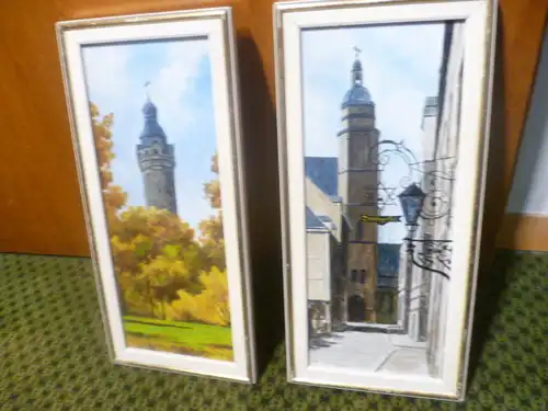 Maximilian Vollert Ein Paar Ölgemälde auf Malkartonplatte 1960er Jahre1908 - 1988 DDR 2Stück Thüringer Ansichten