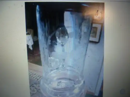 Schweiz Geschliffener Kristallglas Bierkrug Schweiz um 1880