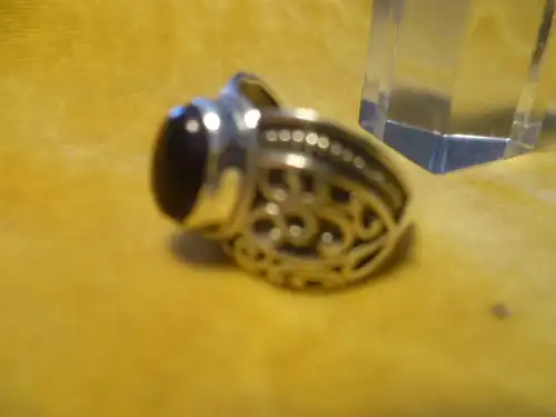 Amethyst besetzter Juwelier Ring Silber massiv  925 Vintage 1970 Jahre Ringschiene im osmanischen Stil !!
