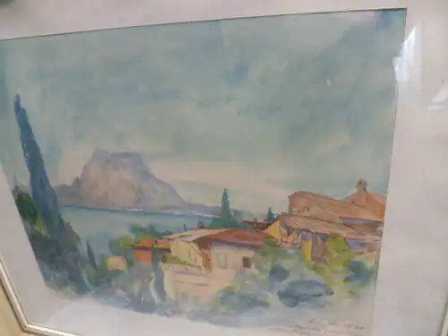 Sutor Adalbert 1895 München - 1970 Göppingen " Castagnola,mit Blick auf den Monte San Salvatore datiert 1930 "  !!!