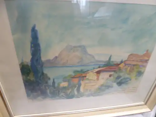 Sutor Adalbert 1895 München - 1970 Göppingen " Castagnola,mit Blick auf den Monte San Salvatore datiert 1930 "  !!!