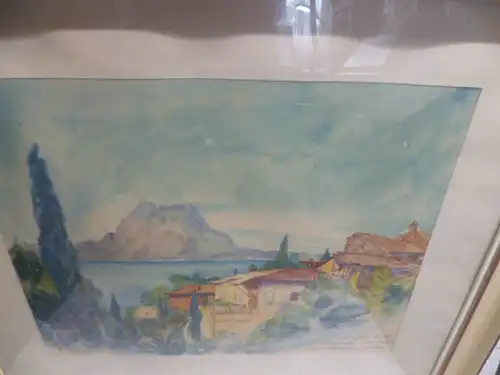 Sutor Adalbert 1895 München - 1970 Göppingen " Castagnola,mit Blick auf den Monte San Salvatore datiert 1930 "  !!!