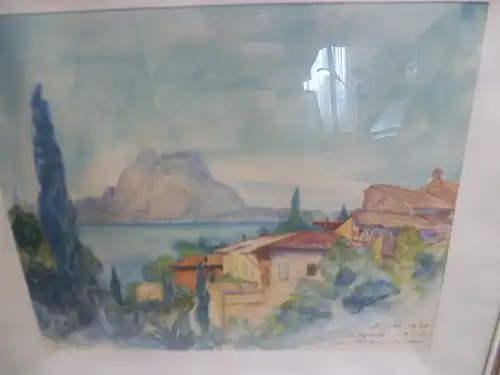 Sutor Adalbert 1895 München - 1970 Göppingen " Castagnola,mit Blick auf den Monte San Salvatore datiert 1930 "  !!!