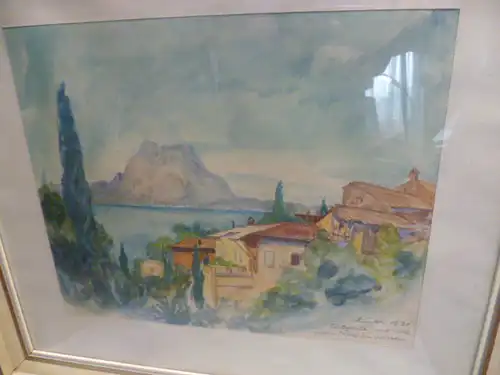 Sutor Adalbert 1895 München - 1970 Göppingen " Castagnola,mit Blick auf den Monte San Salvatore datiert 1930 "  !!!