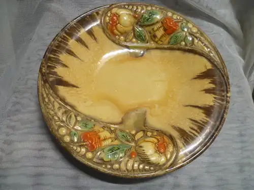 Villeroy & Boch ? gr Schale Florales Dekor auf 3 Füsschen stehend Art Deko 1940 er