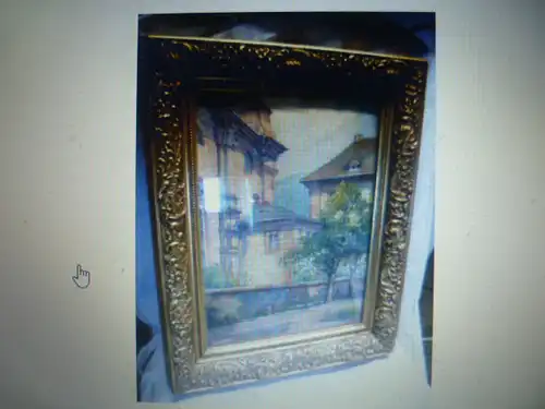 Carlos Kuch, Karl Opferkuch 1899-1966 in Baden-Württemberg - Hechingen. hier ein detailliert gemaltes Aquarell eines Burghofes