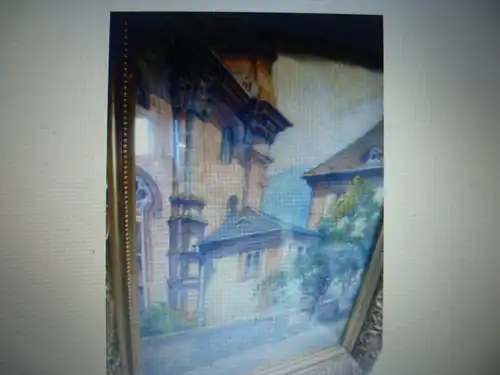 Carlos Kuch, Karl Opferkuch 1899-1966 in Baden-Württemberg - Hechingen. hier ein detailliert gemaltes Aquarell eines Burghofes