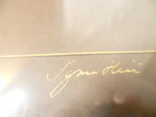 Collage in Goldtöne signiert  Hui?? und 1987 datiert   Perfekt akademisch ausgeführt!!