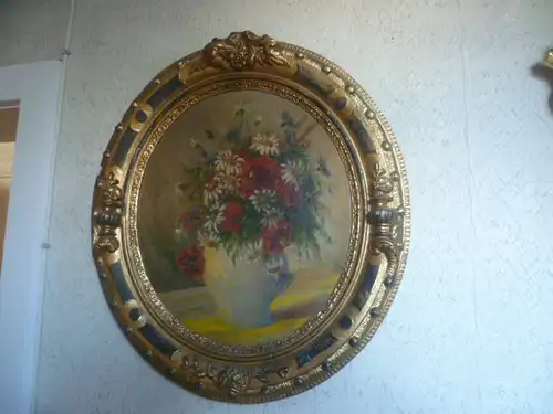 Hofmaler Kaiser Wilhelm II : Paul Schneider 1886Plauen - 1966Vogtland "Blumenstilleben Wiesenblumen " Kleinformat