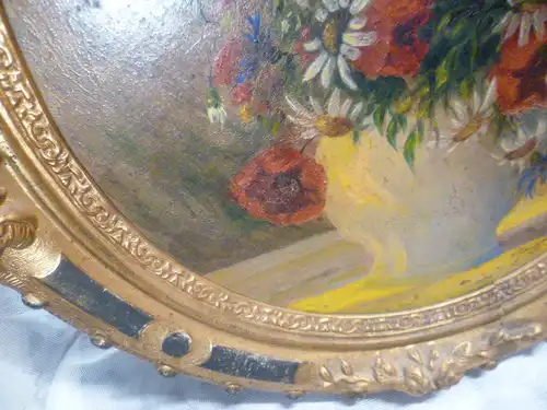 Hofmaler Kaiser Wilhelm II : Paul Schneider 1886Plauen - 1966Vogtland "Blumenstilleben Wiesenblumen " Kleinformat