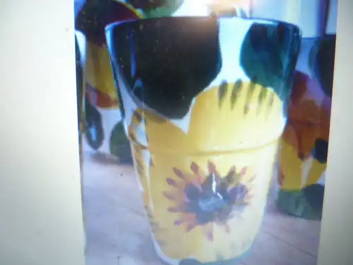 Schramberg  VIntage Bowle+SaftDesign Flora Sonnenblumen bestehend aus: 6 Becher+1 Bowlebehälter