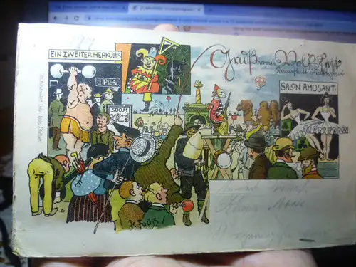 Gruss vom Cannstatter Volksfest gelaufen von Cannstatt nach Leonberg 1907 ich möchte gerne Euro 16,80