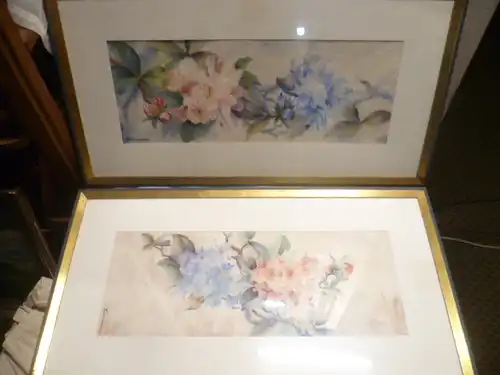 Impressionistische  Paar Aquarelle auf Japanpapier akademische Malweise, signiert W. Lauenberg / Lauenburg 60- 70 Jahre