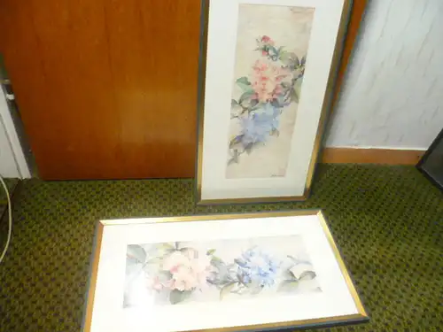 Impressionistische  Paar Aquarelle auf Japanpapier akademische Malweise, signiert W. Lauenberg / Lauenburg 60- 70 Jahre