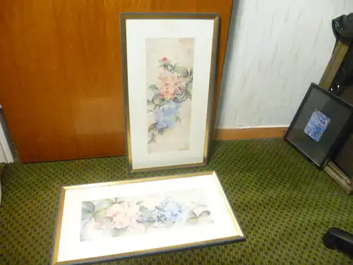 Impressionistische  Paar Aquarelle auf Japanpapier akademische Malweise, signiert W. Lauenberg / Lauenburg 60- 70 Jahre