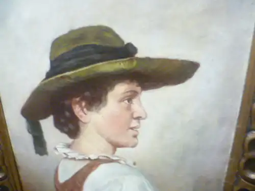 Fanz von Deffregger  1835 München  1921 München Portrait junge bayrische Frau in Tracht