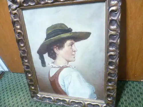 Fanz von Deffregger  1835 München  1921 München Portrait junge bayrische Frau in Tracht