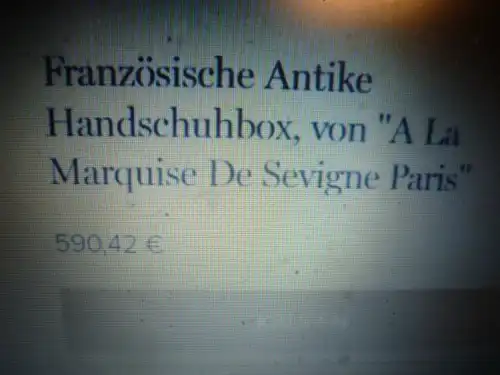 Jugendstil Reiter Lederschatulle um 1920 Französische Antike Handschuhbox, von "A La Marquise De Sevigne Paris" ,