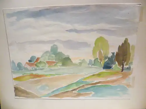 Prof. Hermann Flesche im Jahr 1942. Aquarelllink unten signiert und datiert