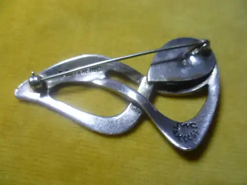 Designerbrosche Unikat 925 um 1970 Designerbrosche