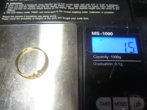 Gold 750 Brilliant Saphir Ring Vintage der 1970 Jahre Brilliant Punktstein Ring Gelbgold 750 um 1970