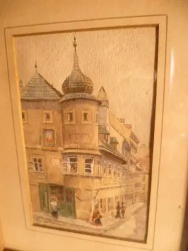 Rudolf Preuss Wien, Österreich 1879-1961 Innsbruck, Österreich Aquarell im Klassizistischen Stil "Fasszieherhaus " Wien