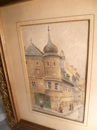 Rudolf Preuss Wien, Österreich 1879-1961 Innsbruck, Österreich Aquarell im Klassizistischen Stil "Fasszieherhaus " Wien