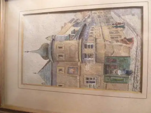 Rudolf Preuss Wien, Österreich 1879-1961 Innsbruck, Österreich Aquarell im Klassizistischen Stil "Fasszieherhaus " Wien