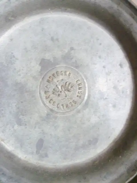 Westerwälder Mittelfranken Ritzkanne Meisterstempel Ernst Schlosser 91522 Ansbach um 1870 später 1901 Porzellaneinlage Sinnspruch datiert 2