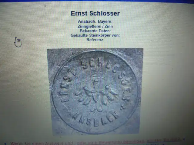 Westerwälder Mittelfranken Ritzkanne Meisterstempel Ernst Schlosser 91522 Ansbach um 1870 später 1901 Porzellaneinlage Sinnspruch datiert 6