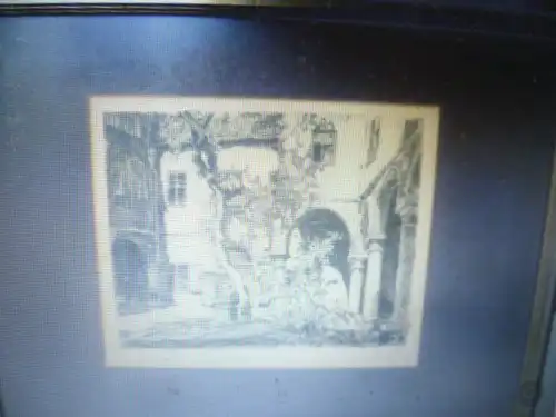 Augsburg Fuggerhof ?Rad. Johann Steinmetz Maler Graphiker XiX / XX Radierung