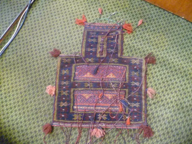 Belutsch Salztasche Alte Afghan Nomaden Orient Teppich Kelim Old Baluch Salt bag Sammler Alte Spezial Moshvani Belutsch Salztasche, Walnuss 0