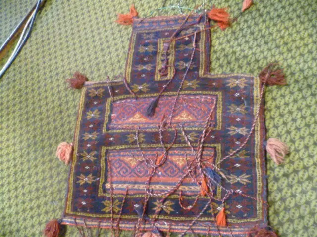 Belutsch Salztasche Alte Afghan Nomaden Orient Teppich Kelim Old Baluch Salt bag Sammler Alte Spezial Moshvani Belutsch Salztasche, Walnuss 4