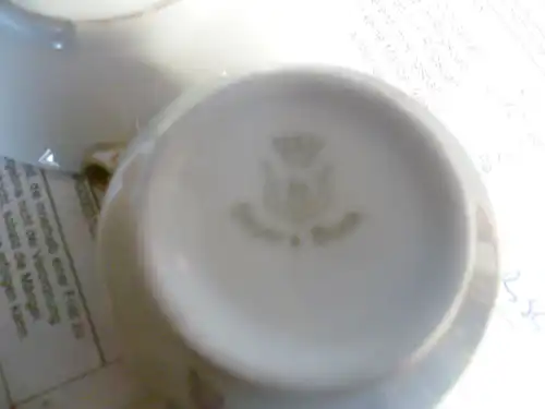 Mokka Tässchen Beyer & Bock Jugendstil  Rosendekor Goldrand um 1920 im Vitrinenzustand