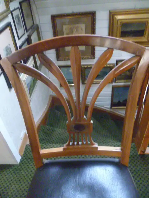 Schloss Stutensee Baden Biedermeier Stuhl , klassische frühe Form um 1820 In der Zarge : Inventaretikett 2