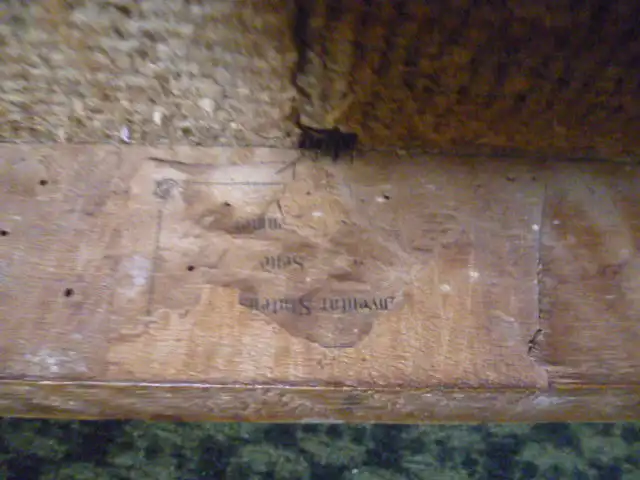 Schloss Stutensee Baden Biedermeier Stuhl , klassische frühe Form um 1820 In der Zarge : Inventaretikett 7