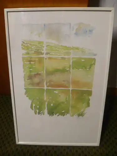 Ole Kortzau signiert Farbserigraphie  DANISH Designer bekannter Dänischer Designer auch für Georg Jensen Designer für Schmuck tätig!