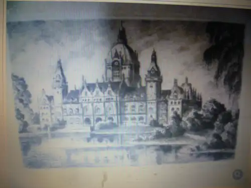 Hannover neues Rathaus" Rad. Fritzmann Hugo 1870-? um 1920 Hier eine Radierung " Hannover neues Rathaus