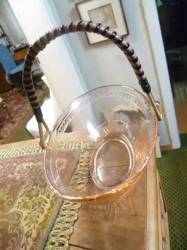 Vintage Rosaglas Konfektschale 1950 er