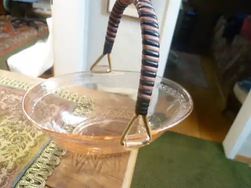 Vintage Rosaglas Konfektschale 1950 er