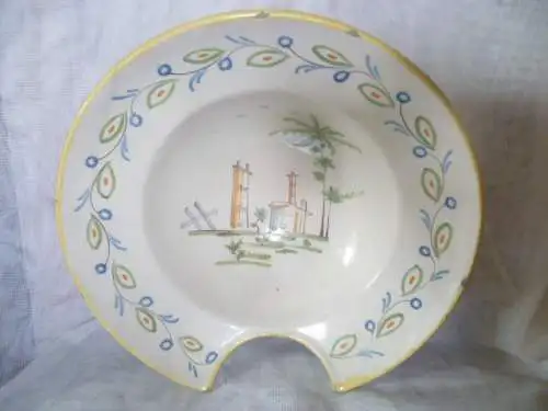 Fayence Bartschüssel Bayreuther Barock Fayence um 1760-1800  Durchmesser : 28 cm