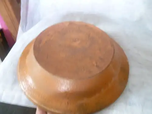 Hochzeitschüssel  Fayence "Mög immer Euch beschieden sein des lebens Brot im Küchenschein  hier 1  Brotschüssel  Durch. 28 cm